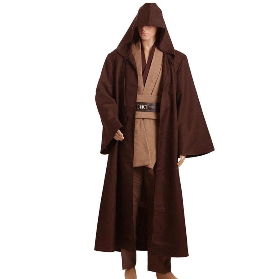 Star Wars Costume Kenobi Jedi TUNIC Cosplay Costume Brown Shirt 