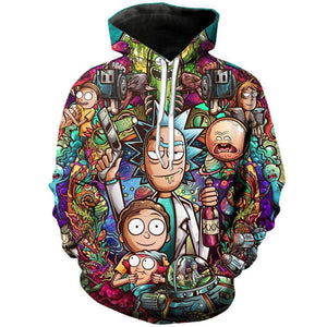 Mens Rick and Morty Hoodies Pullover 3D Printed Sweatshirts