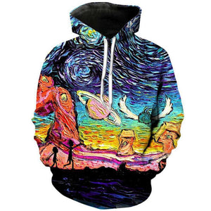 Mens Rick and Morty Hoodies Pullover 3D Printed Sweatshirts