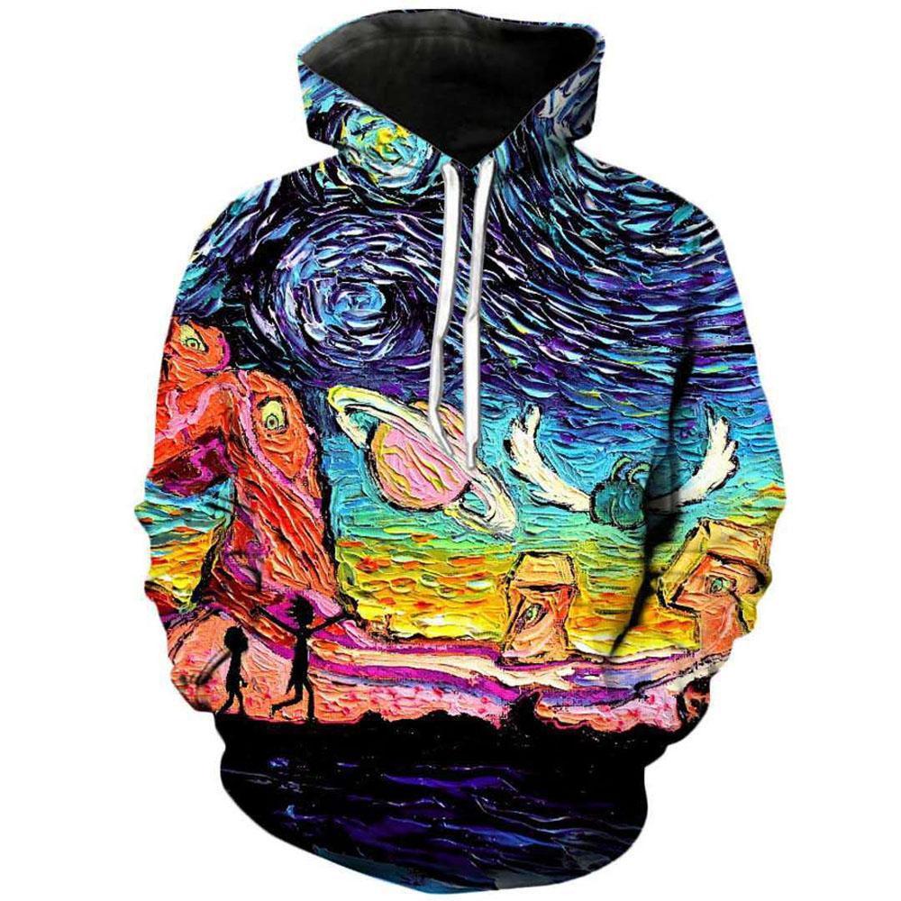 Mens Rick and Morty Hoodies Pullover 3D Printed Sweatshirts