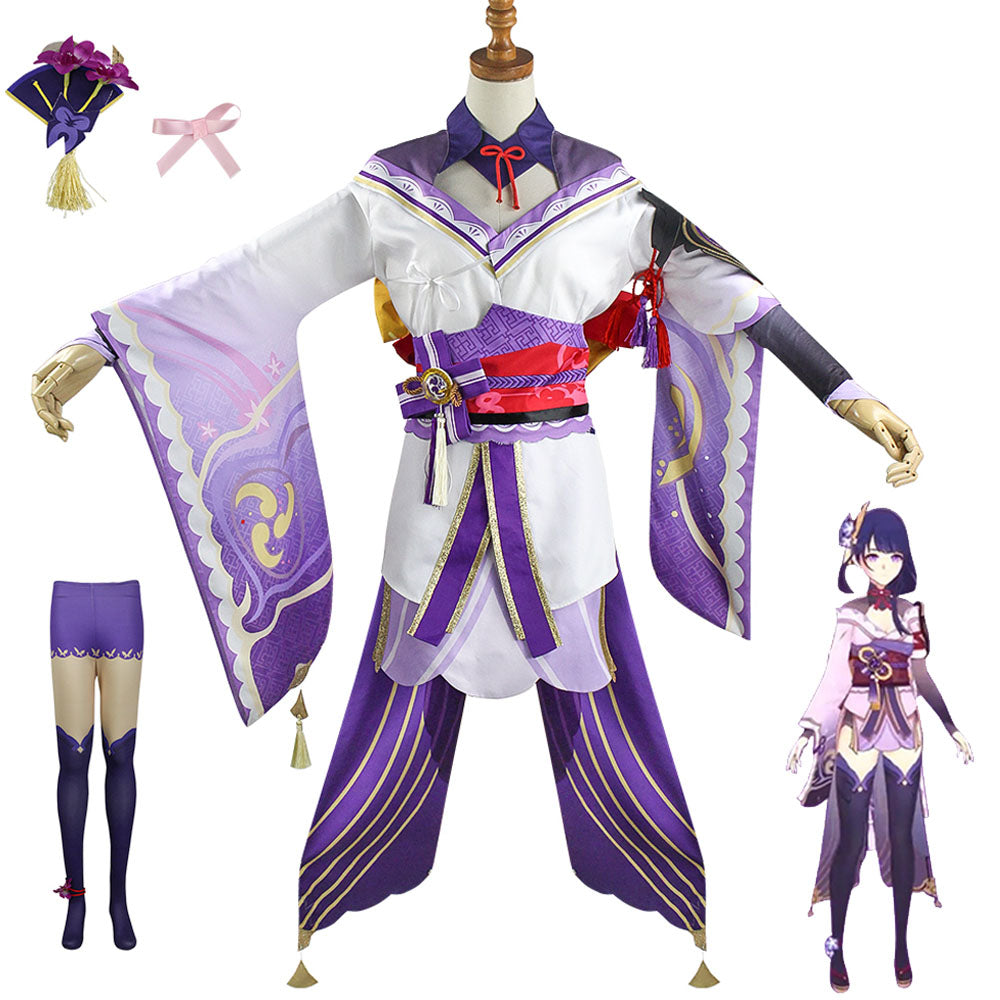 Genshin Impact Costume Raiden Shougun Beelzebul Cosplay Full Set For Women