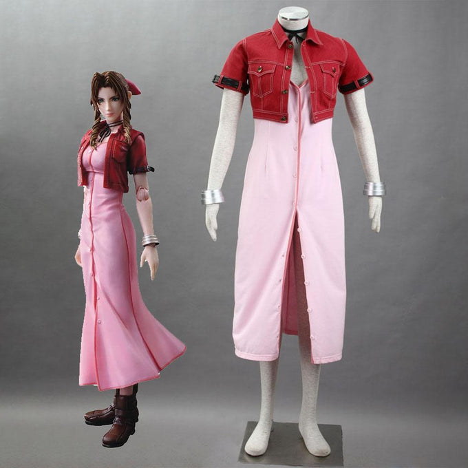 Women and Children Final Fantasy 7 Costume Aerith Gainsborough Cosplay Full Set