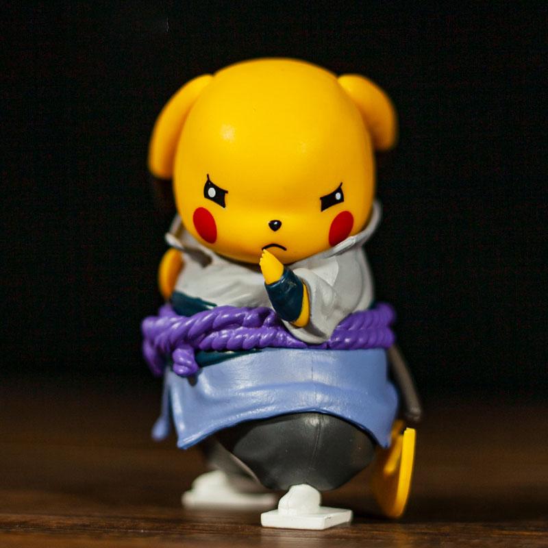 12cm Naruto Figure Pikachu Cosplay Sasuke Action Fighting Figure Toys