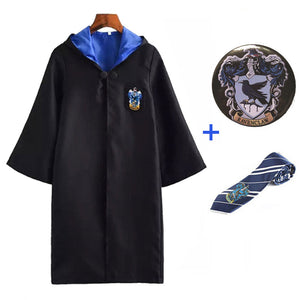 Harry Potter Cosplay Costume Robe With Badge and Tie For Kids And Adults