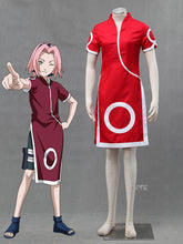 Load image into Gallery viewer, Women and Kids Naruto Costume Haruno Sakura Halloween Cosplay Set