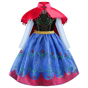 Kids Frozen Costume Princess Anna Cosplay Birthday or Party Dress With Accessories