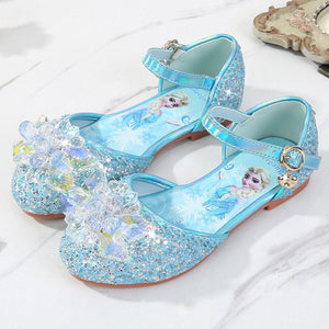 Kids Disney Frozen Costume Princess Elsa Anna Cosplay Crystal Flat Shoes
