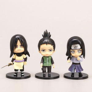 6Pcs 9cm Cute Chibi Naruto Figure Naruto 4th Hokage Orochimaru Figure Toys
