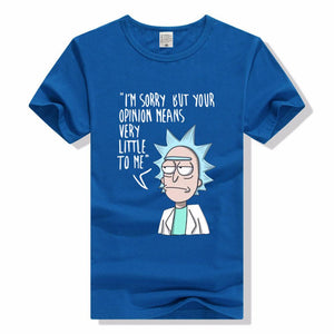 Mens Rick and Morty Cotton Tee Shirt Crew Neck Printed Summer Casual Tops