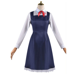 Women Spy x Family Costume Anya Forger Cosplay Navy Dress with Headdress and Stockings