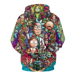 Mens Rick and Morty Hoodies Pullover 3D Printed Sweatshirts