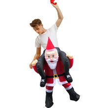Load image into Gallery viewer, Inflatable Santa Claus Rider Cosplay Costume Blow Up Suit Halloween Christmas Party For Adults