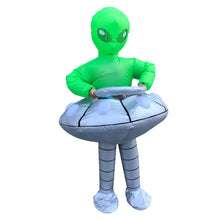 Load image into Gallery viewer, UFO Green Alien Inflatable Cosplay Costume Blow Up Suit Halloween party For Adults