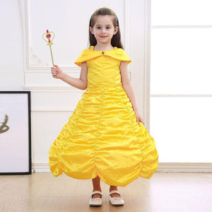 Kid's Beauty and the Beast Costume Princess Belle Costumes Yellow Dress With Accessories