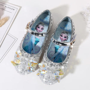 Kids Disney Frozen Costume Princess Elsa Anna Cosplay Crystal Shoes