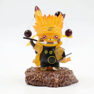 10cm Naruto Figure Pikachu Cosplay Naruto Madara Sasuke Senju Hashirama Cute Figure Toys