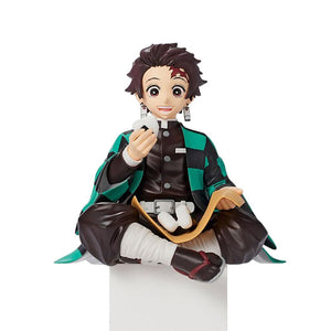 5 inch Demon Slayer Figure Kamado Agatsuma Zenitsu Eatting Rice ball Sitting Cute Chibi Toys