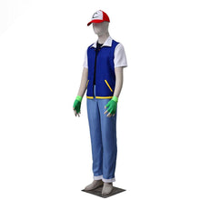 Load image into Gallery viewer, Men and Kids Pokemon Costume Trainer Ash Ketchum Cosplay Full Sets