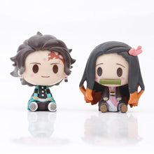 Load image into Gallery viewer, 4Pcs Demon Slayer Figure Kamado Tanjirou Kamado Nezuko Figure Sitting Cute Chibi Toys