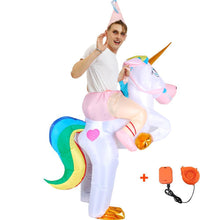 Load image into Gallery viewer, Inflatable Rainbow Tail Unicorn Cosplay Costume Halloween Christmas Party For Adults and Kids