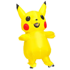 Inflatable Pikachu Cosplay Costume Blow Up Suit Halloween Christmas Party For Adults and Kids