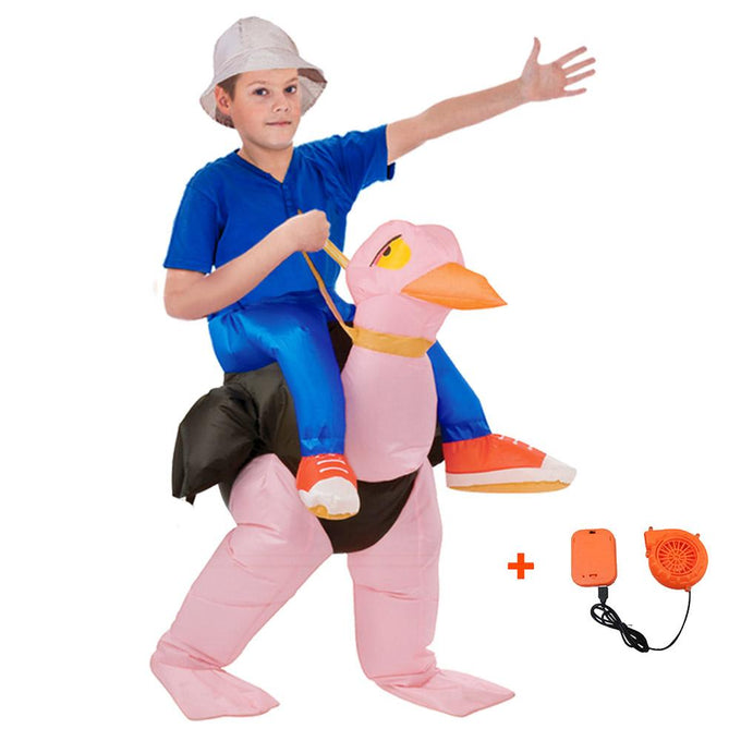 Inflatable Ostrich Rider Cosplay Costume Blow Up Suit Halloween Christmas Party For Adults