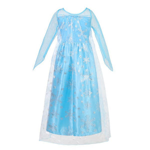 Kids Frozen Costume Princess Elsa Cosplay Birthday or Party Dress With Accessories