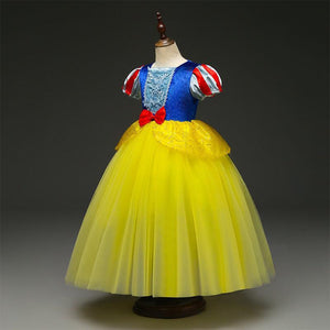 Snow White Costume Princess Costumes Puff Sleeve Dress With Accessories For Kids