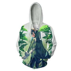 Mens My Hero Academia Printed Zippered Trainning Suit Hoodie Sweatshirt