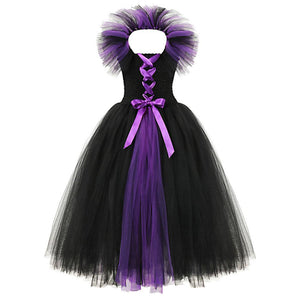 For Kids Maleficent Costume Evil Witch Cosplay Set With Wings and Horn Hat For Halloween Party
