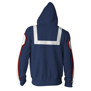 Mens My Hero Academia Printed Zippered Trainning Suit Hoodie Sweatshirt