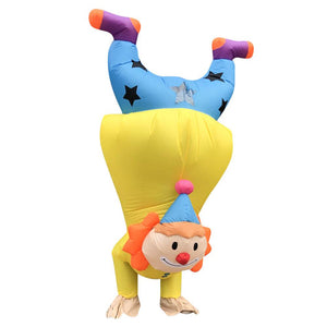 Inflatable Handstand Joker Cosplay Costume Blow Up Suit Halloween party For Adults