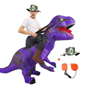 Inflatable Dinosaur Costume T-Rex Dino Tyrannosaurus Rider Outfit Halloween Cosplay For Adults