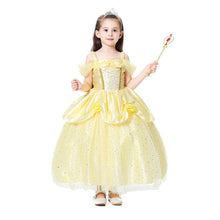 Load image into Gallery viewer, Beauty and the Beast Costume Princess Belle Costumes Yellow Dress With Accessories For Girls
