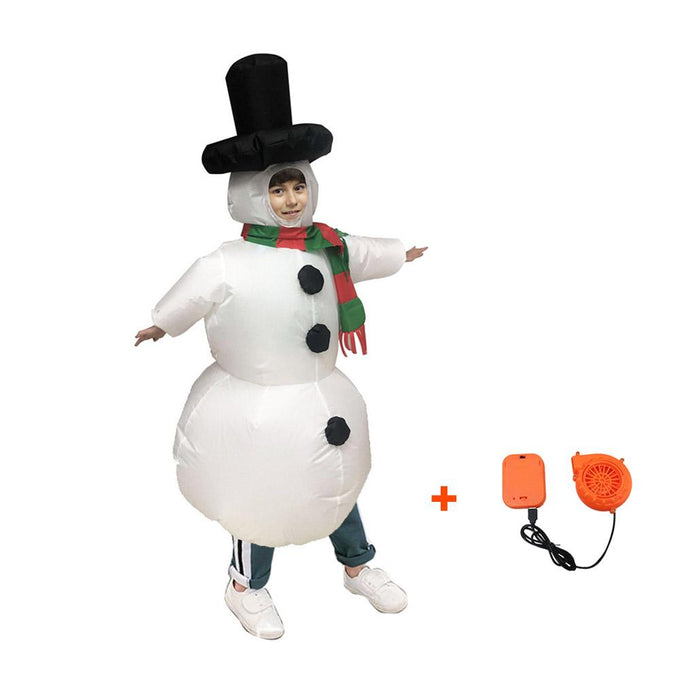 Inflatable Snowman Cosplay Costume Blow Up Suit Halloween Christmas Party For Adults and Kids