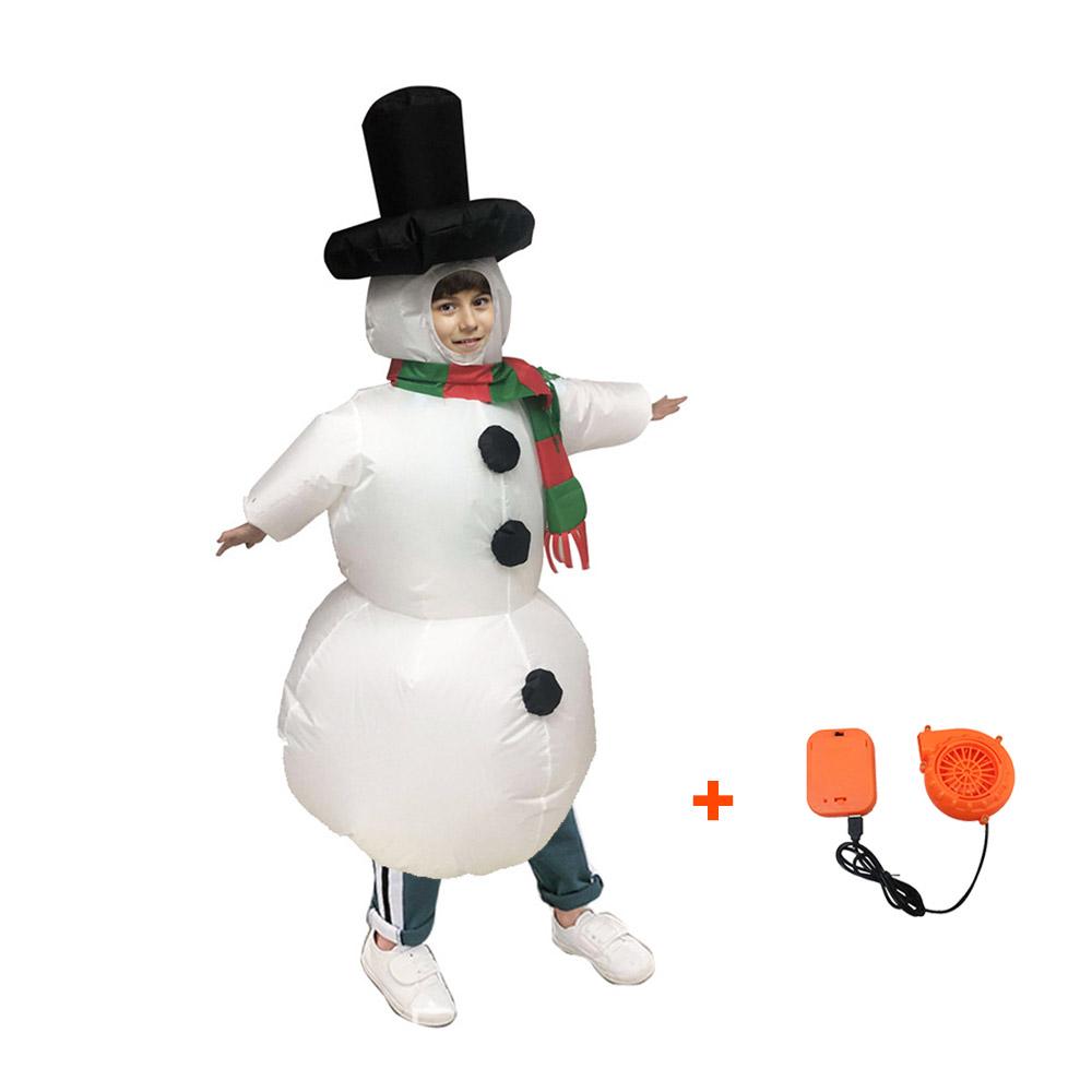 Inflatable Snowman Cosplay Costume Blow Up Suit Halloween Christmas Party For Adults and Kids