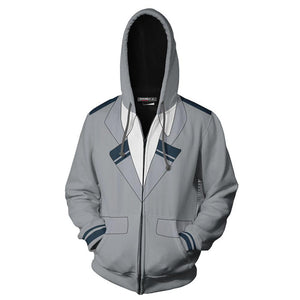 Mens My Hero Academia Printed Zippered Trainning Suit Hoodie Sweatshirt