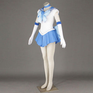 Sailor Moon Costume Sailor Mercury Mizuno Ami Cosplay Full Fight Sets For Women and Kids