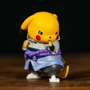12cm Naruto Figure Pikachu Cosplay Sasuke Action Fighting Figure Toys