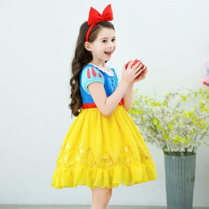 Princess Costume Snow White Summer Dress With Accessories For Toddler Girls Party