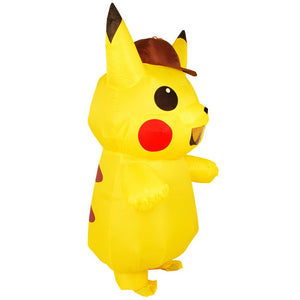 Inflatable Pokemon Detective Pikachu Cosplay Costume Halloween Christmas Party For Adults and Kids