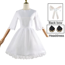 Load image into Gallery viewer, Women and Kids Spy x Family Costume Anya Forger Cosplay White Dress with Headdress and Stockings