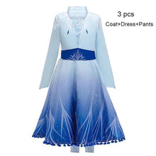 Load image into Gallery viewer, Kids Frozen Costume Princess Elsa Cosplay Birthday or Party Dress With Accessories