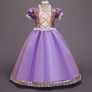 Girls Frozen Costume Princess Anna Cosplay Dress Birthday or Party With Accessories