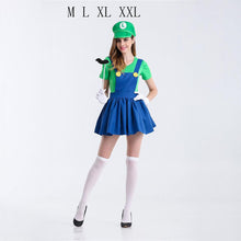 Load image into Gallery viewer, Game Super Mario Cosplay Dress Full Suit Halloween Costume For Female