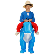Load image into Gallery viewer, Inflatable Dinosaur Costume T-Rex Dino Rider Outfit Halloween Cosplay Blow Up Costume For Kids