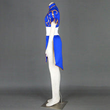 Load image into Gallery viewer, Women and Kids Street Fighter Costume Chun Li Cosplay Blue Fighting Suite Set