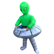 Load image into Gallery viewer, UFO Green Alien Inflatable Cosplay Costume Blow Up Suit Halloween party For Adults