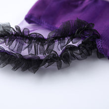 Load image into Gallery viewer, Girls Witch Costume Dress Halloween Witch Cosplay Purple Dress with Witch Headband
