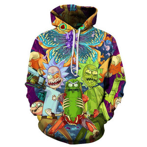 Mens Rick and Morty Hoodies Pullover 3D Printed Sweatshirts